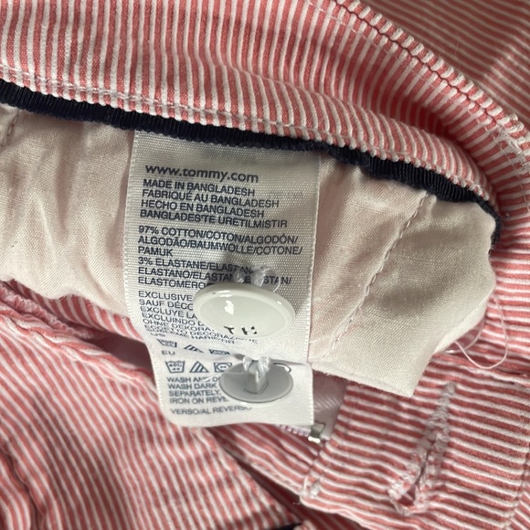 Pink cropped pinstriped tommy hilfilger pants - stretch - Picture 3 of 4